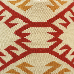 Tribal geometric embroidered cotton cushion cover 45x45 cm