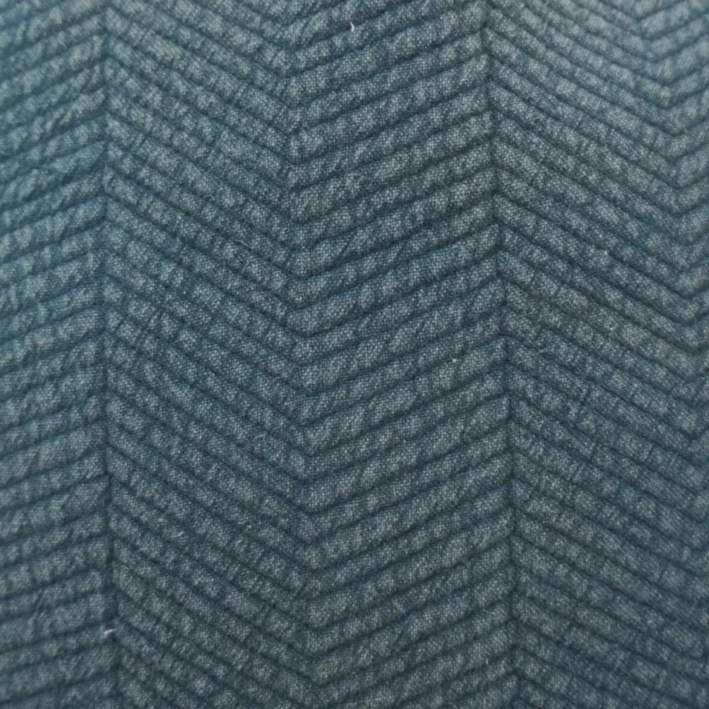 Teal chevron textured cotton cushion cover 45x45 cm
