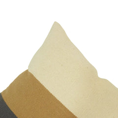 Cream camel charcoal color block cotton cushion cover 45x45 cm