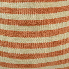 Terracotta ivory striped cotton cushion cover with tassels 45x45 cm