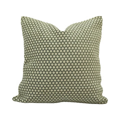 Sage Green & Ivory Honeycomb-Dot Woven Cotton Cushion Cover 45x45 cm