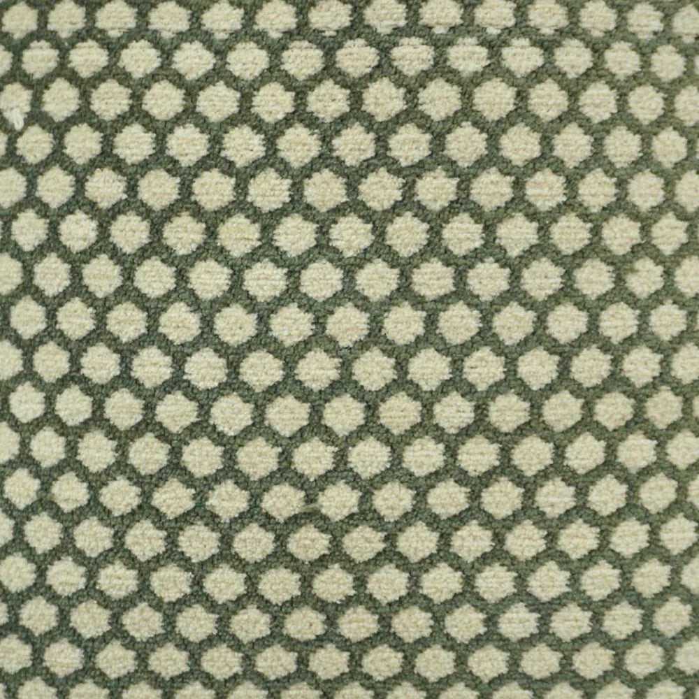 Sage ivory geometric dot embroidered cotton cushion cover 45x45 cm