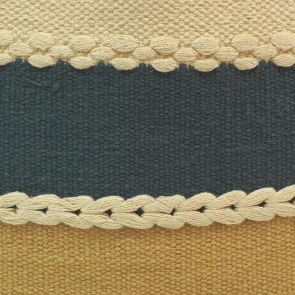 Braided stripe handwoven cotton cushion cover 45x45 cm