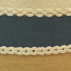 Braided stripe handwoven cotton cushion cover 45x45 cm
