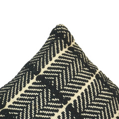 Black white tribal geometric handwoven cotton cushion cover 45x45 cm