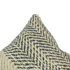 Black natural chevron handwoven cotton cushion cover 45x45 cm