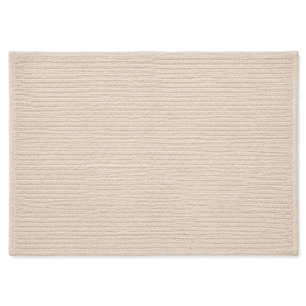 Beige fine ribbed bath mat for modern neutral bathroom decor - Primeval