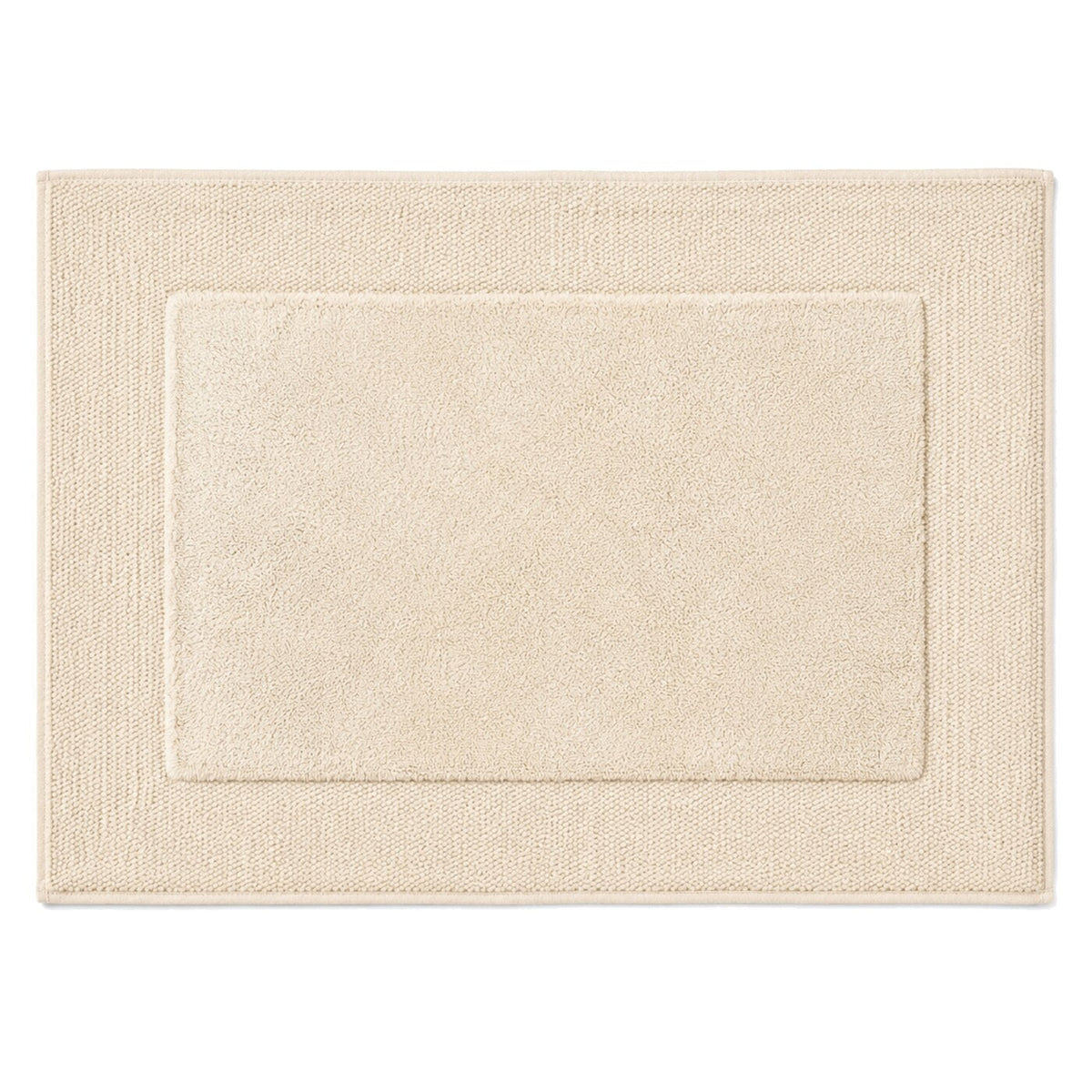 Beige inset frame border bath mat for modern bathroom decor - Primeval