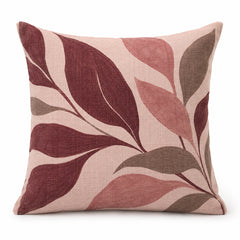Abstract Leaf Print Cushion Cover 45x45 cm – Multi-Tone Botanical Pattern