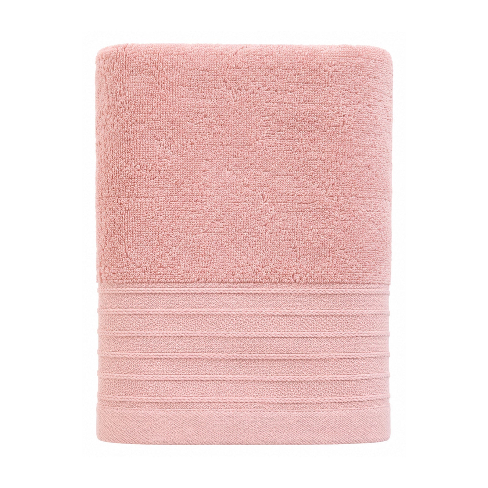 Blush pink textured towel for soft modern bathroom and spa collections
