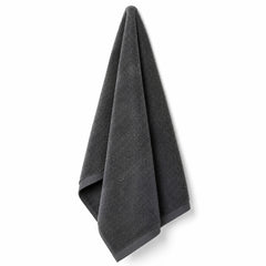 Charcoal grey premium cotton bath towel 70x140 cm on white background