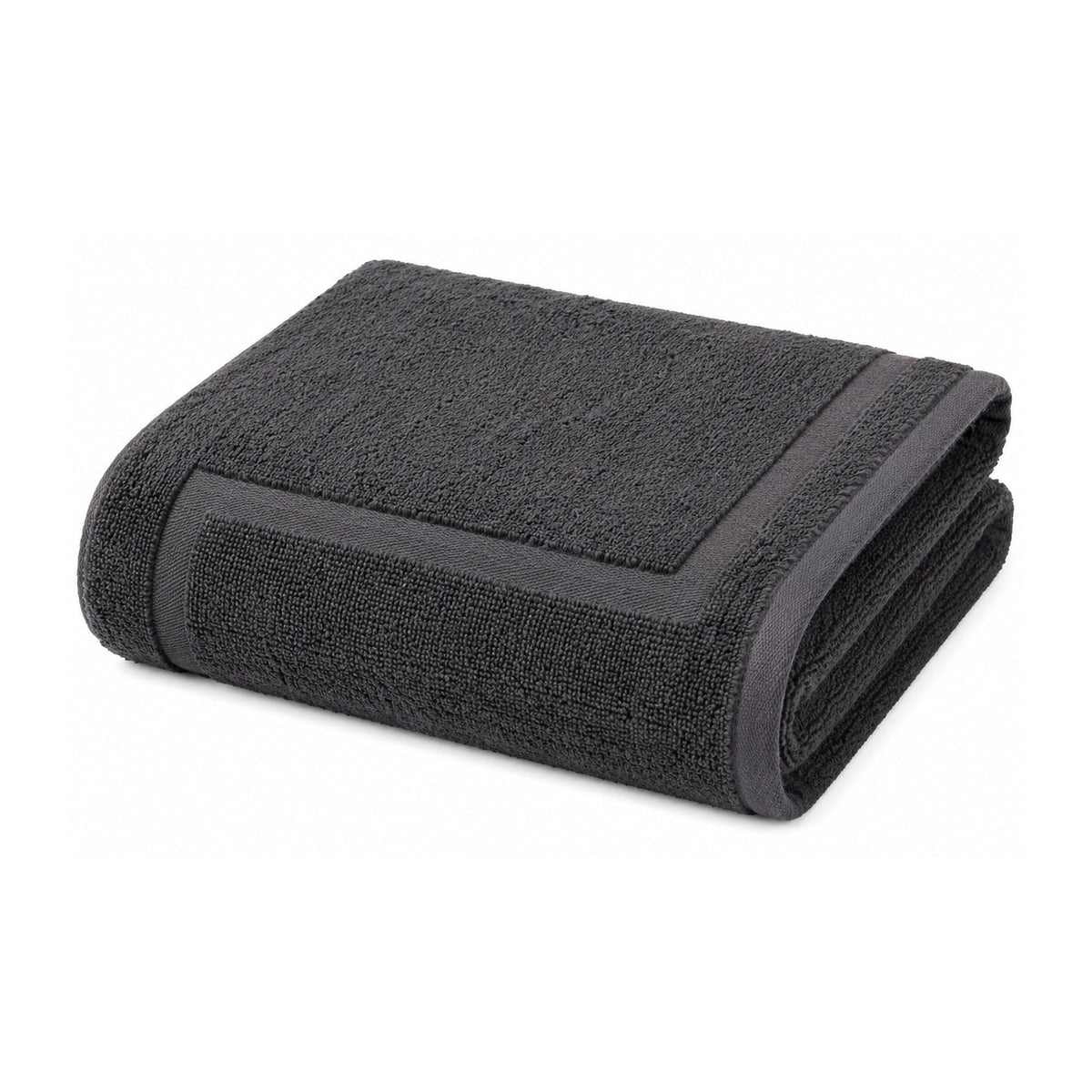 Charcoal plush bordered towel for contemporary bathroom and hospitality collections