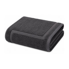 Charcoal plush bordered towel for contemporary bathroom and hospitality collections