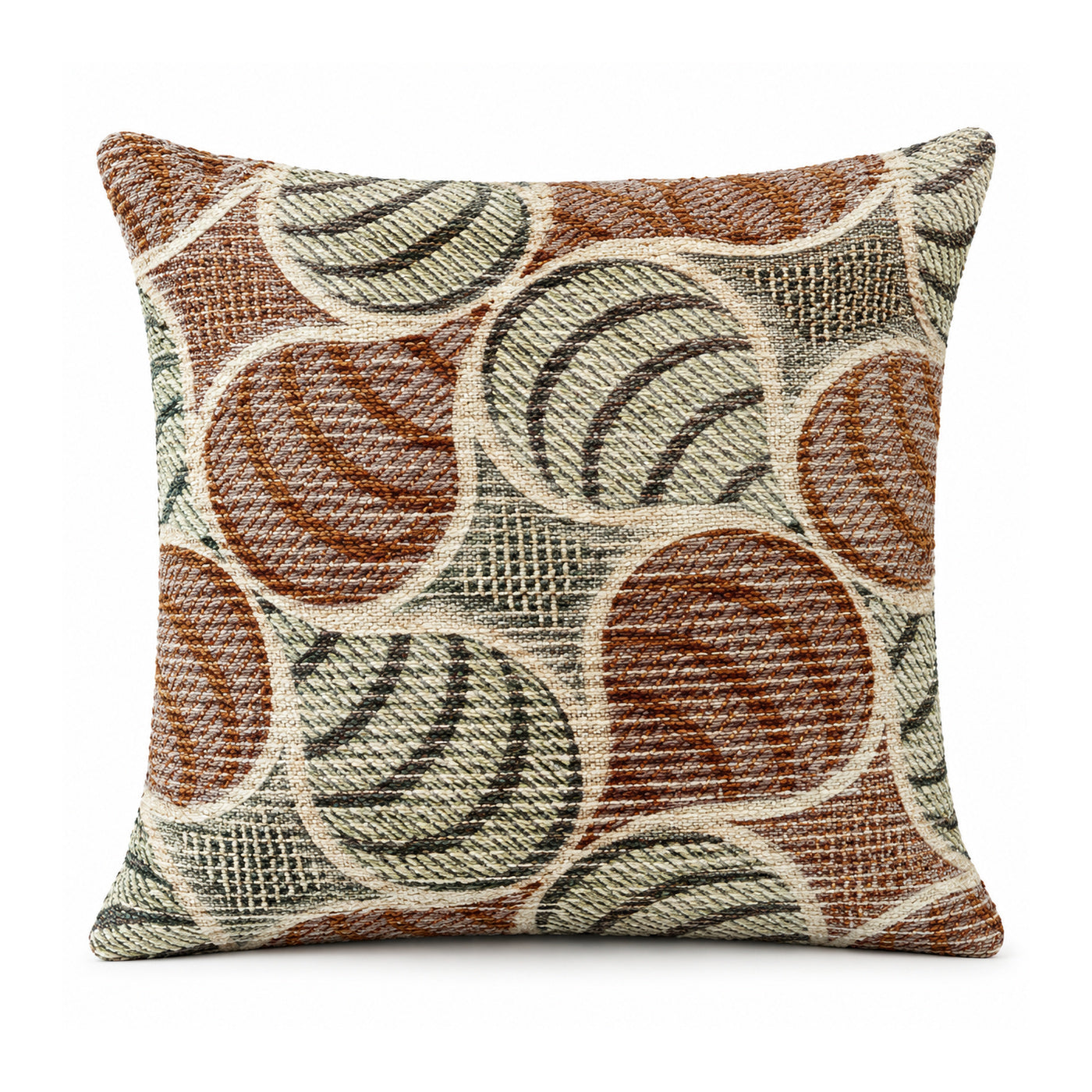 Cinnamon Rust & Olive Swirl Cushion Cover | Primeval