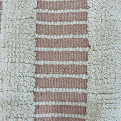 Cream & Blush Stripe Tufted-Woven Cotton Cushion Cover 45x45 cm