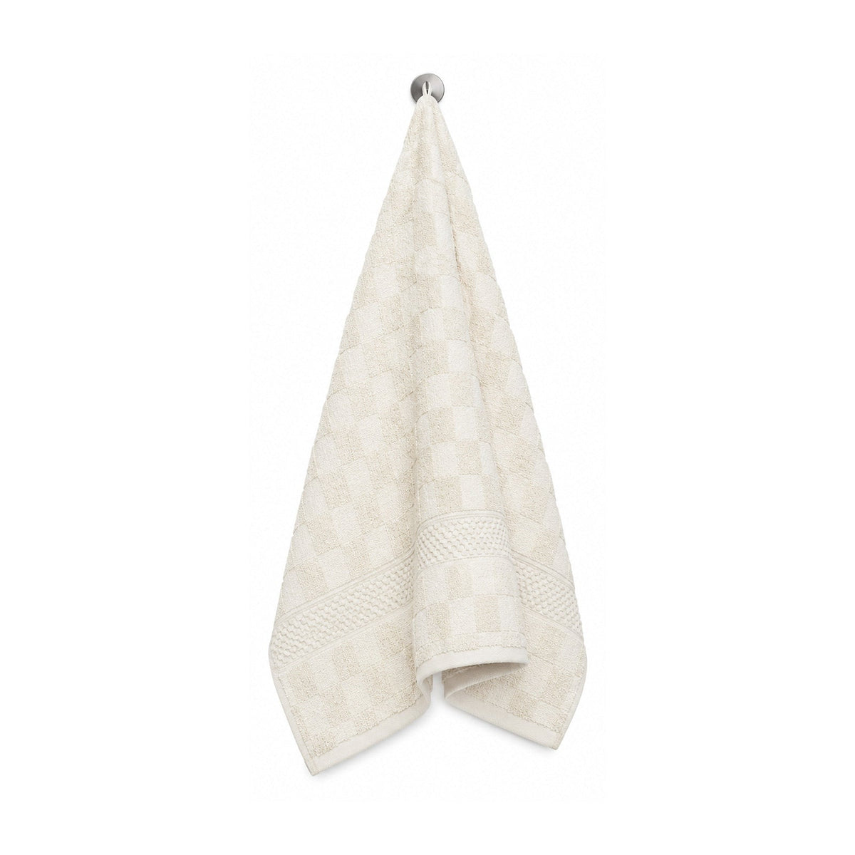 Cream textured towel for neutral bathroom, spa and hotel collections