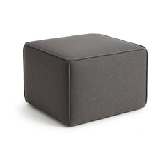 Dark charcoal fabric cube pouf by Primeval