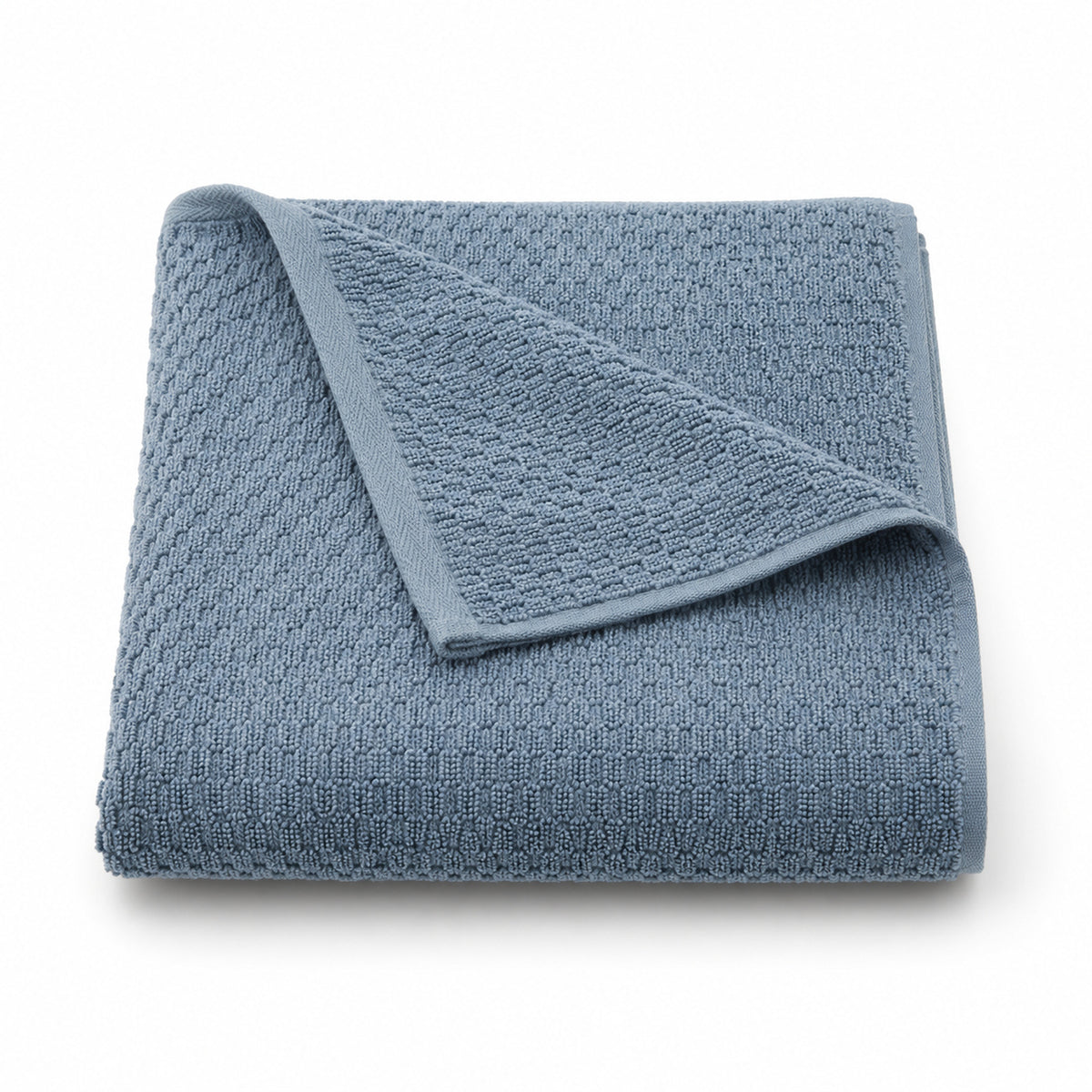 Dusty blue fine dobby texture cotton terry bath towel 70x140 cm for premium hotel and spa buyers
