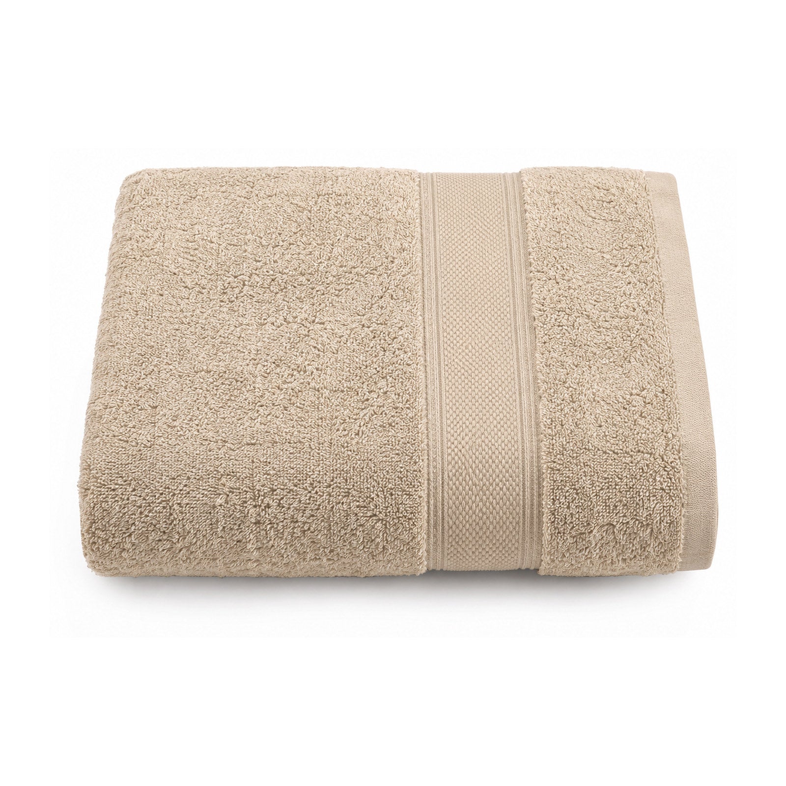 Beige plush bath towel for spa, hotel and premium retail collections