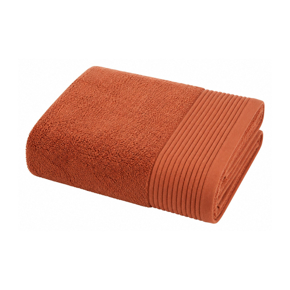 Terracotta textured towel for warm modern bathroom and retail collections