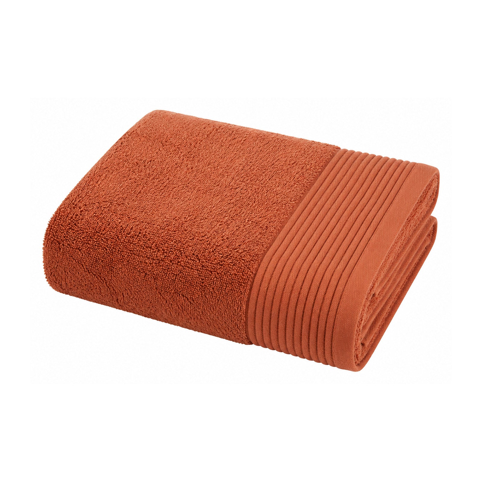 Terracotta textured towel for warm modern bathroom and retail collections