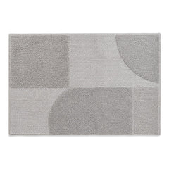 Grey abstract geometric block bath mat for contemporary bathroom decor - Primeval
