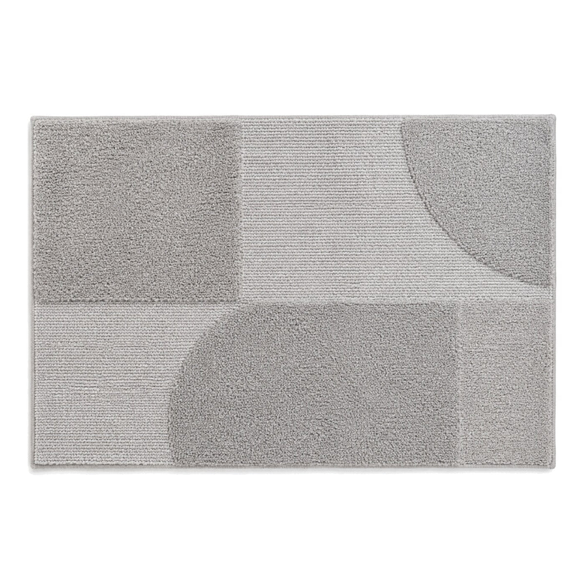 Grey abstract geometric block bath mat for contemporary bathroom decor - Primeval