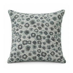 Primeval soft grey and charcoal decorative cushion cover with scattered animal-inspired leopard spots