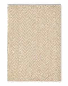 Natural ivory handwoven cotton rug with subtle tonal herringbone texture