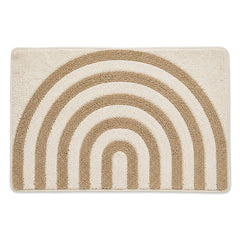 Ivory and beige rainbow arch bath mat for soft neutral bathroom decor - Primeval