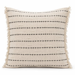 Ivory & Black Dotted Handwoven Cushion Cover – 45 x 45 cm