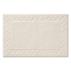 Ivory braided border bath mat for classic neutral bathroom decor - Primeval