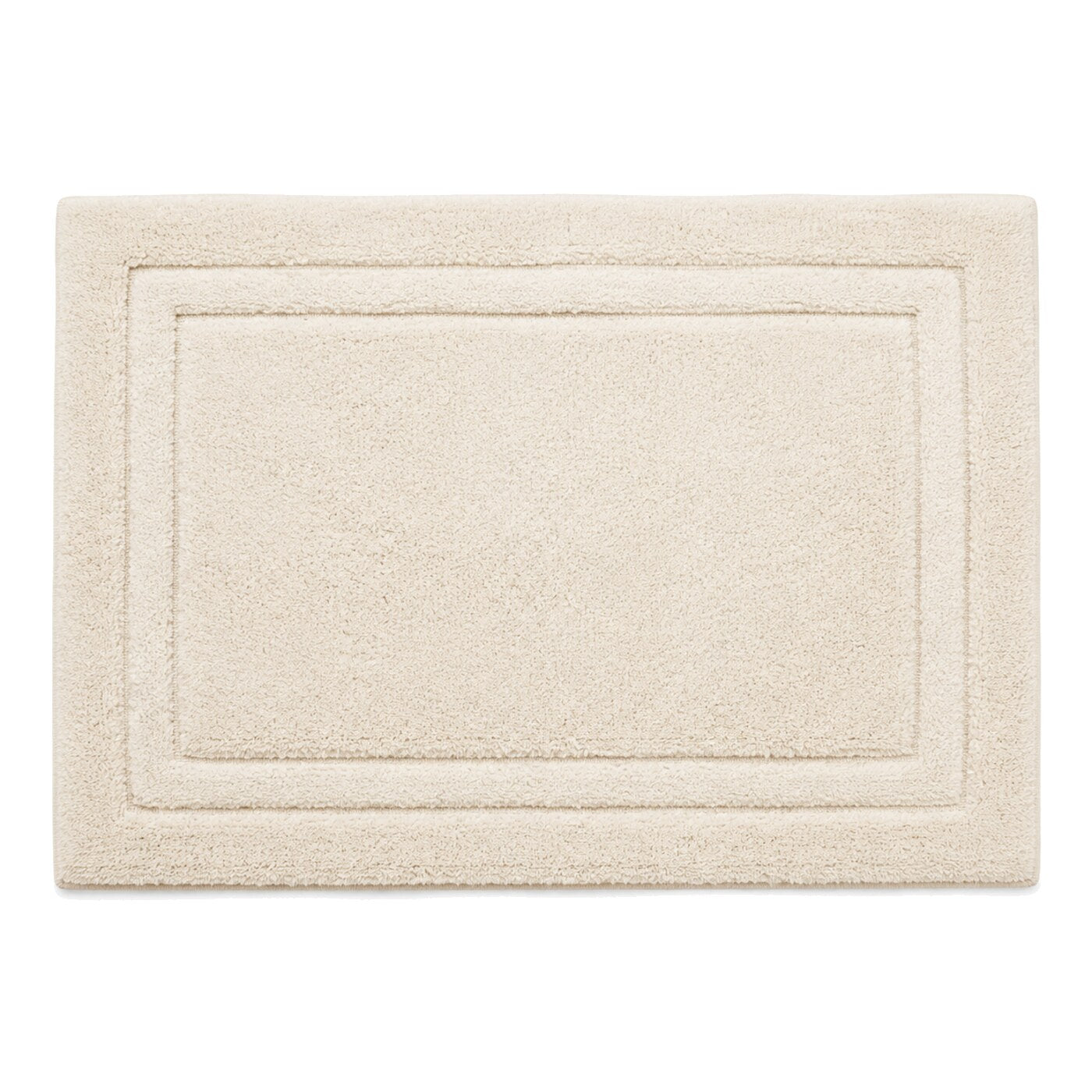Ivory double frame border bath mat for hotel style bathroom decor - Primeval