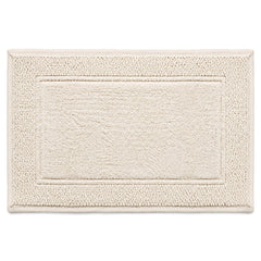 Ivory double line frame bath mat for minimalist bathroom decor - Primeval