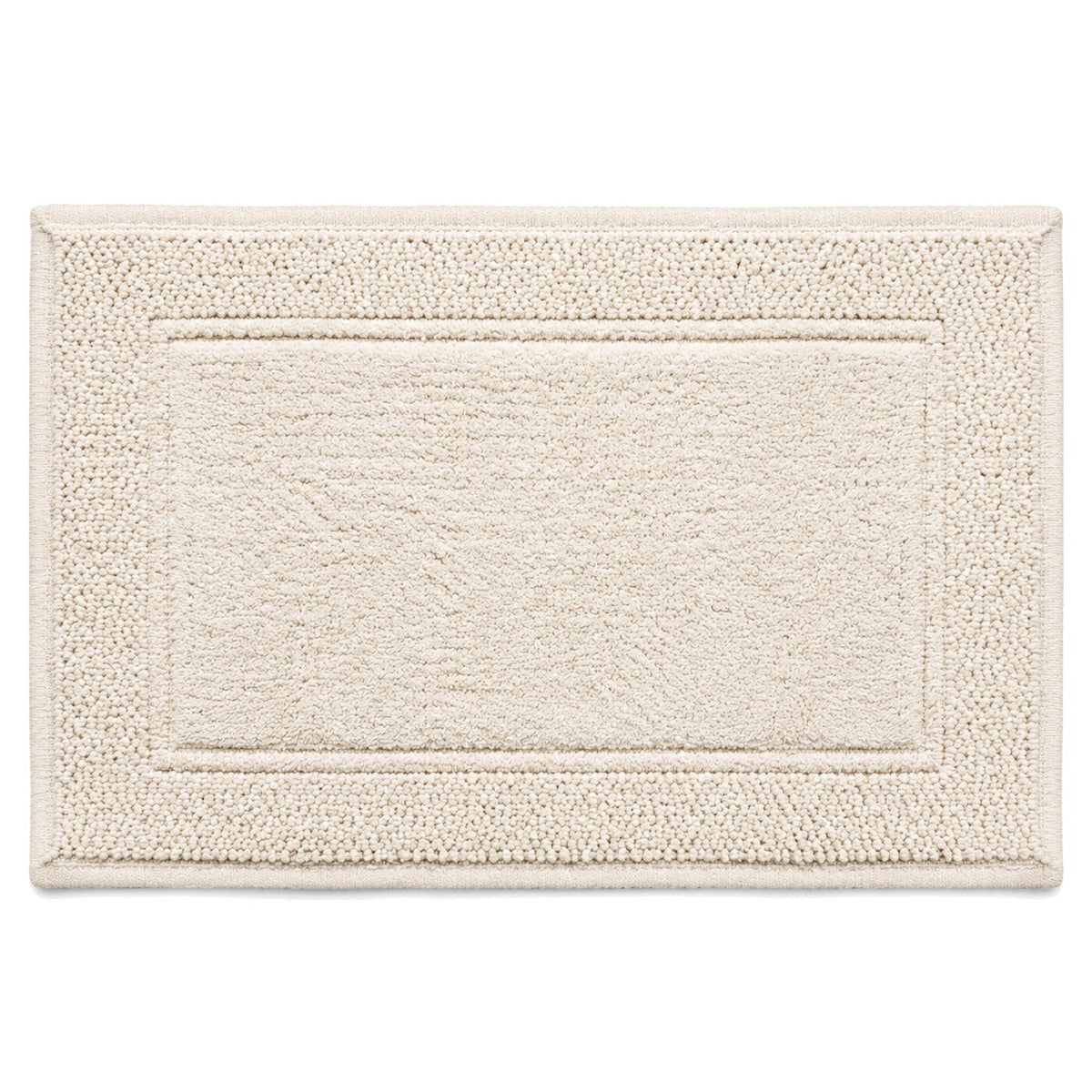 Ivory double line frame bath mat for minimalist bathroom decor - Primeval