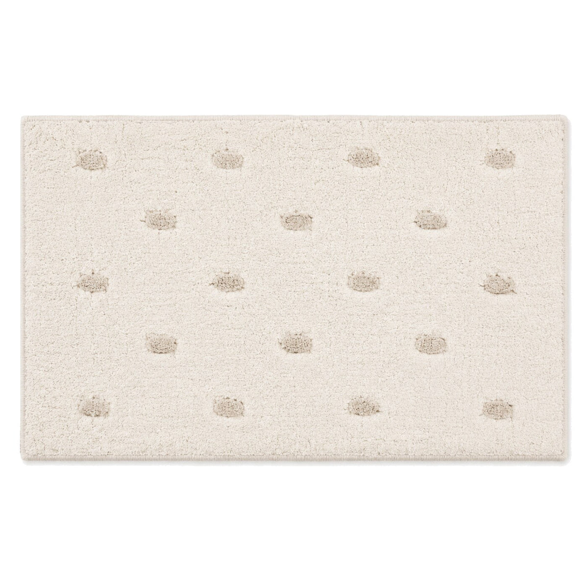 Ivory raised dot texture bath mat for soft modern bathroom decor - Primeval