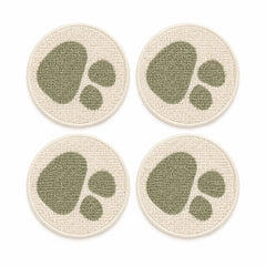 Ivory sage pebble pattern coaster set on a clean white background