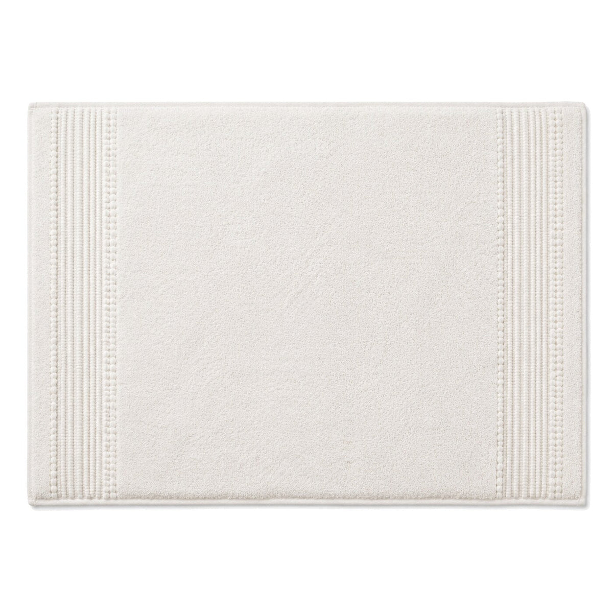 Ivory side stripe textured bath mat for minimalist bathroom decor - Primeval