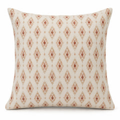 Ivory & Terracotta Geometric Printed Cushion Cover – 45 x 45 cm
