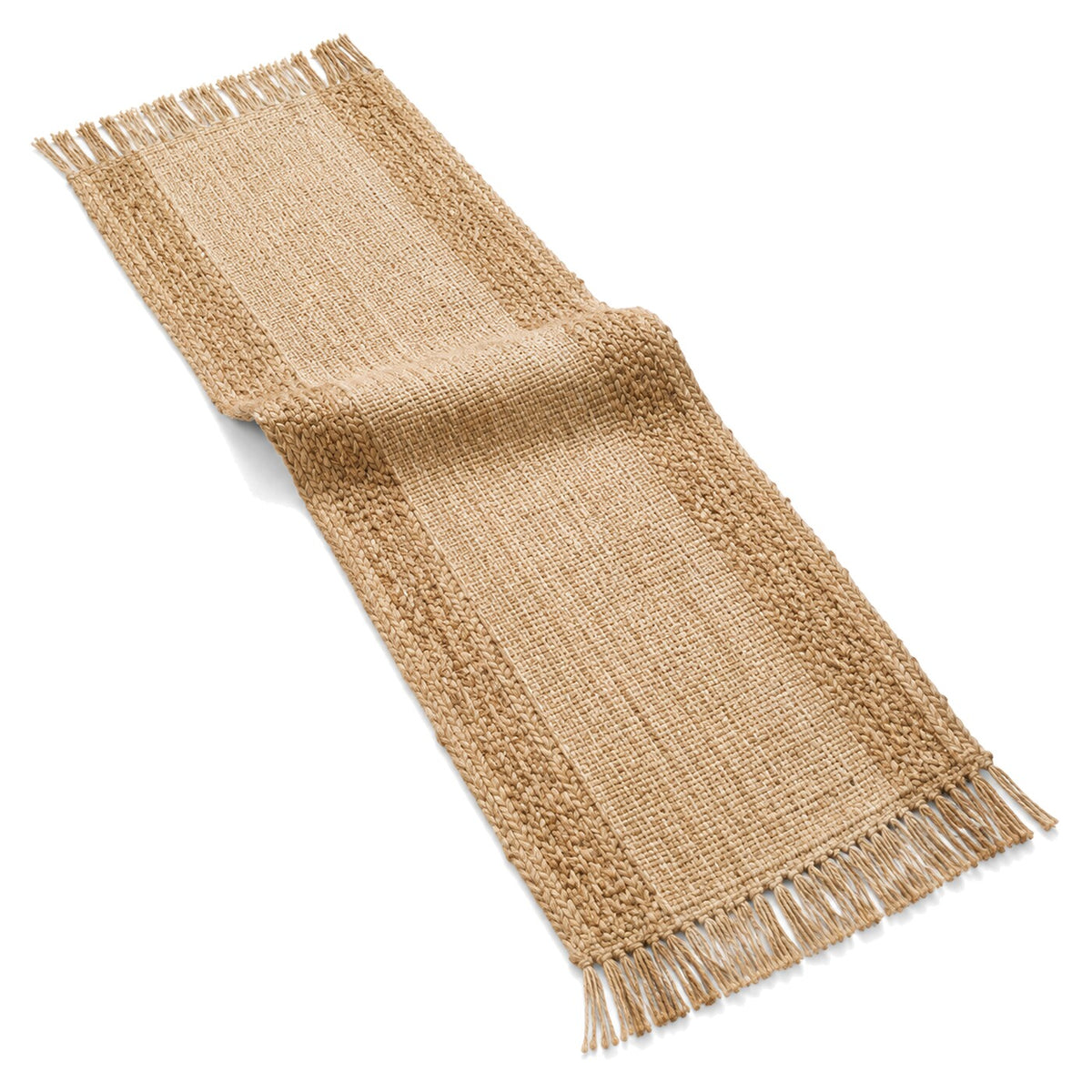 Natural Fine Centre Textured Side Jute Table Runner | Primeval