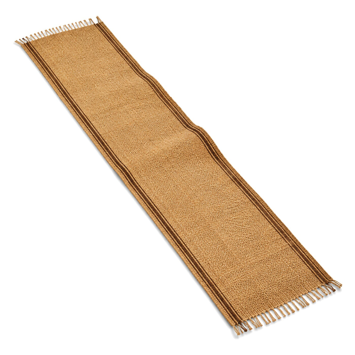 Natural Jute Table Runner with Soft Brown Border Lines | Primeval