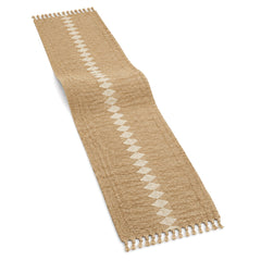 Natural Jute Table Runner with Ivory Centre Diamonds | Primeval