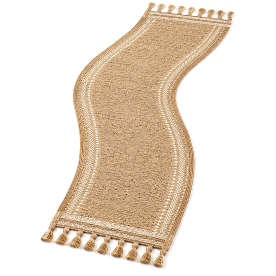 Premium Natural Jute Boutique Table Runner with Ivory Border | Primeval