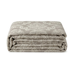 Light grey ornate damask jacquard cotton throw 130×170 cm by Primeval