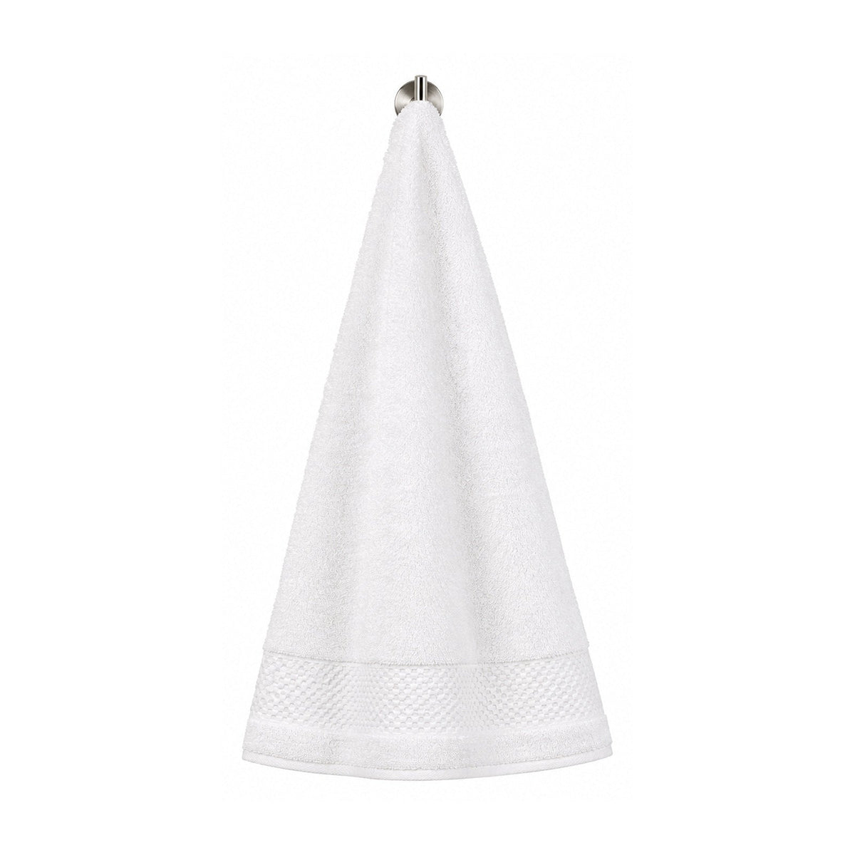 Minimalist white towel for clean hotel, spa and bathroom collections