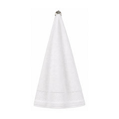Minimalist white towel for clean hotel, spa and bathroom collections