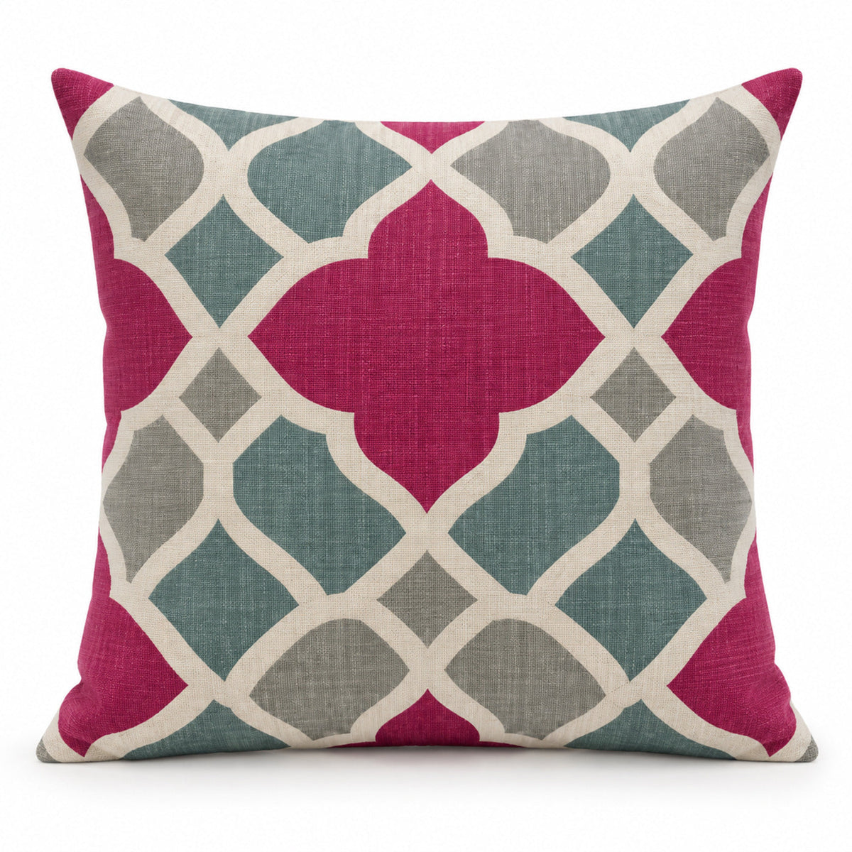 Decorative cushion with modern multicolor lattice pattern