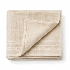 Natural rustic handwoven cotton hammam towel 90x180 cm on white background