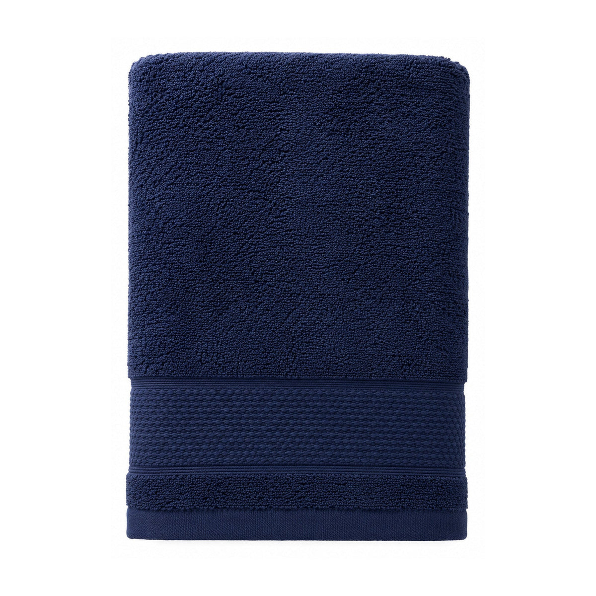 Navy blue plush textured towel for premium modern bathroom collections
