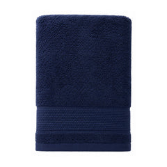 Navy blue plush textured towel for premium modern bathroom collections